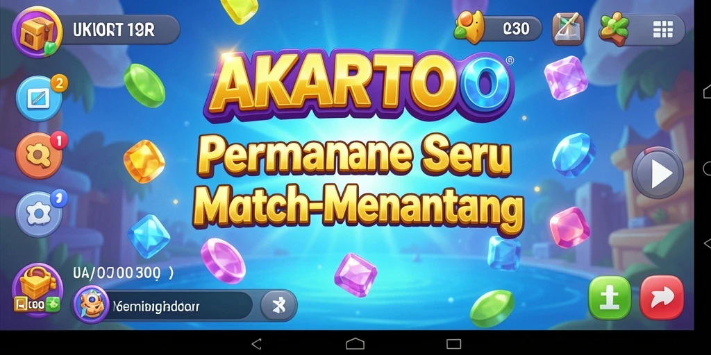Tampilan gameplay seru AKARTOTO dengan tantangan Match-3 yang menantang.