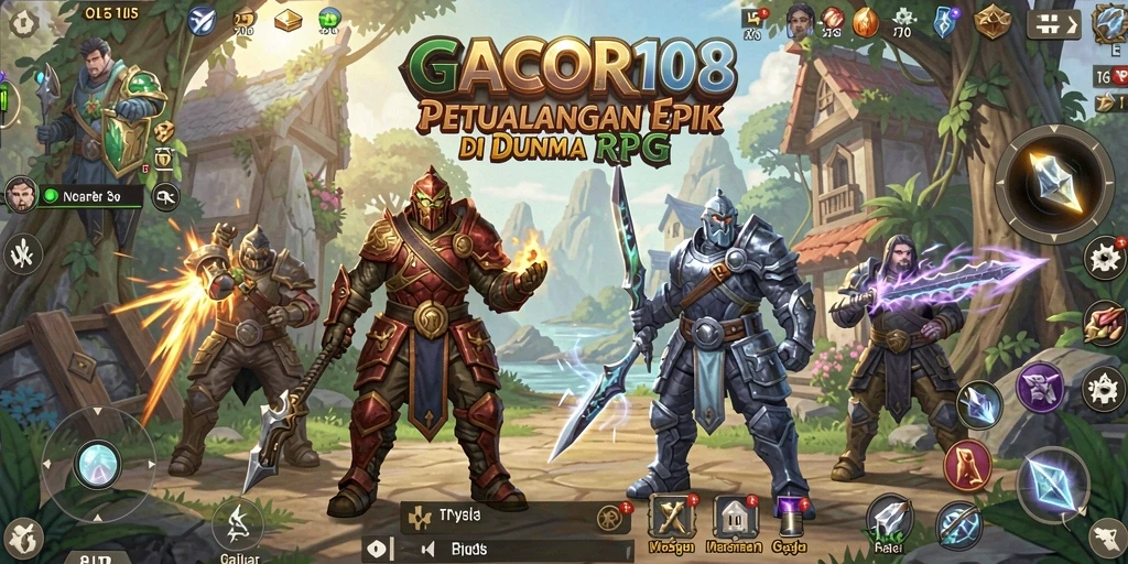 Tampilan gameplay GACOR108 dalam dunia RPG yang menawan.