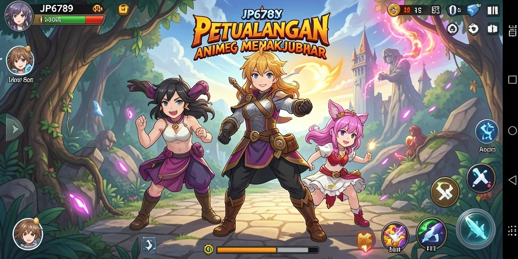 Screenshot dari gameplay seru JP6789 menampilkan karakter anime yang dinamis.