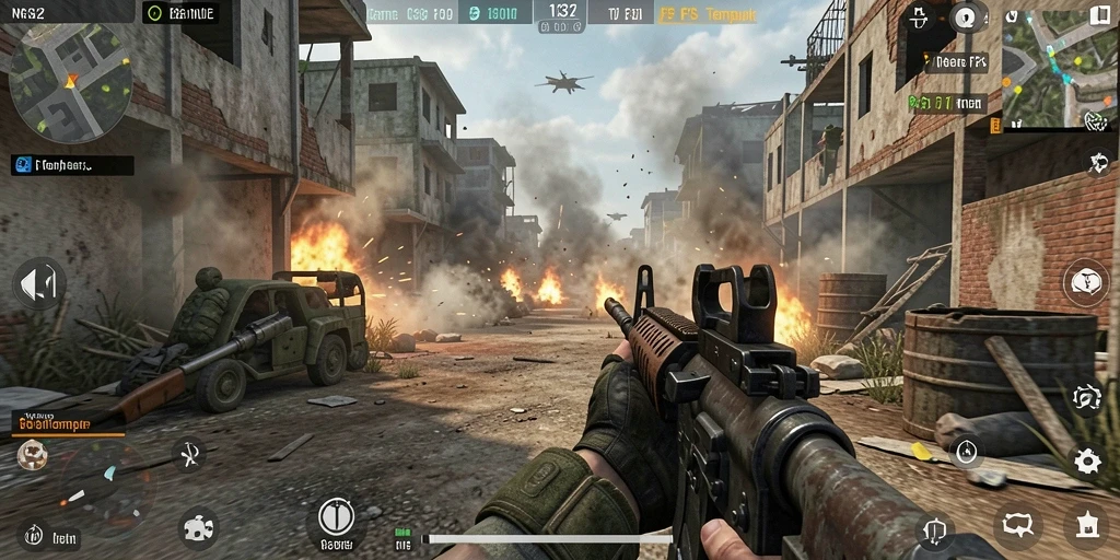 Tangkapan layar aksi mendebarkan dalam N32, tampilkan gameplay FPS yang intens.