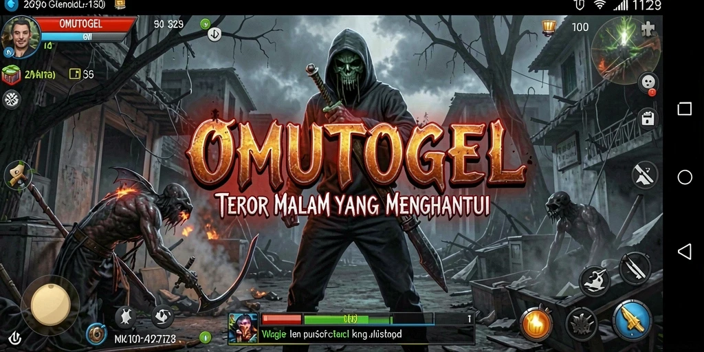 Tampilan gameplay OMUTOGEL yang menakutkan dan penuh ketegangan.