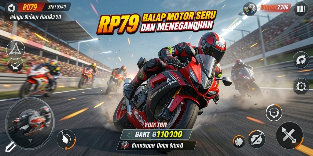 Tampilan seru dari gameplay balap motor di RP79.